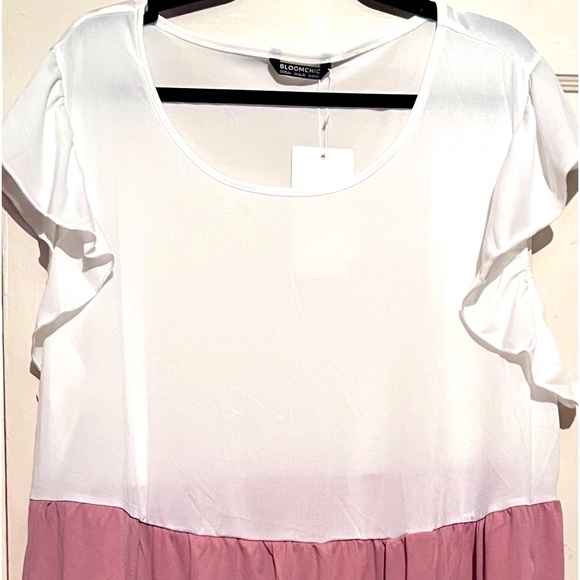 NWT BLOOMCHIC DRESS 3x Color block White Pink and Leopard print - Picture 2 of 4